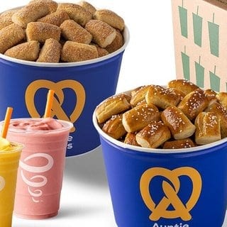 Classic Favorites Pack (10 Smoothies, 2 Buckets of Pretzels & 10 Dips)
